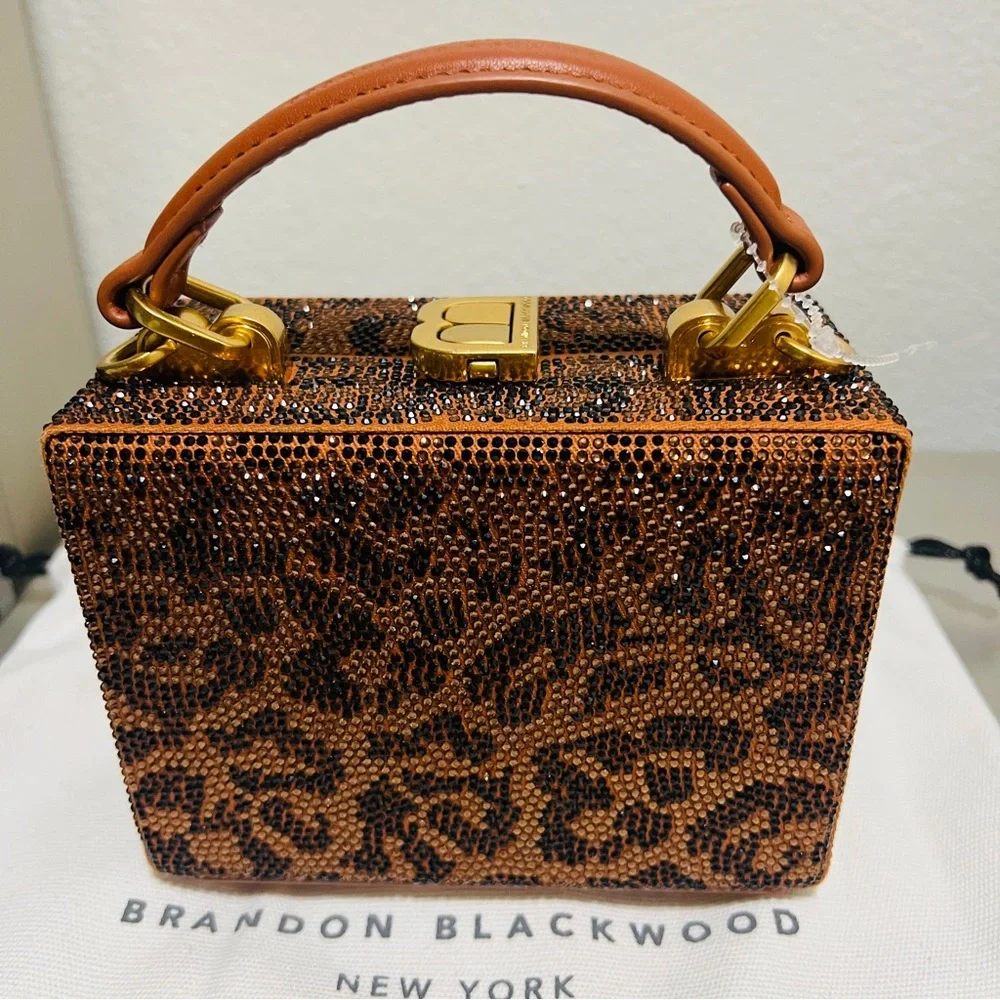 NEW BRANDON BLACKWOOD KENDRICK TRUNK IN CRYSTAL LEOPARD - Picture 9 of 16